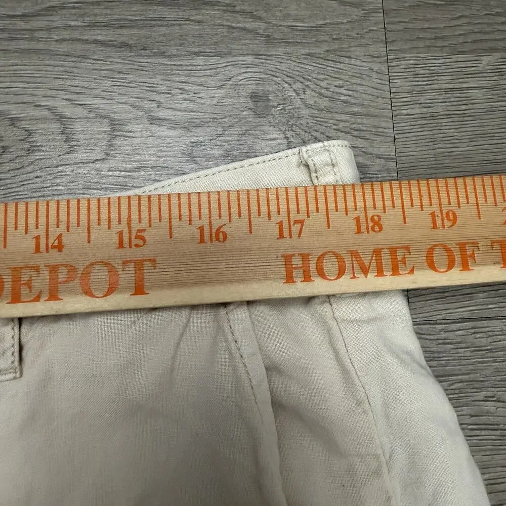 Faherty Malibu Shorts Mens 36 Linen Cotton‎ Tan Stone Casual Beach Chino